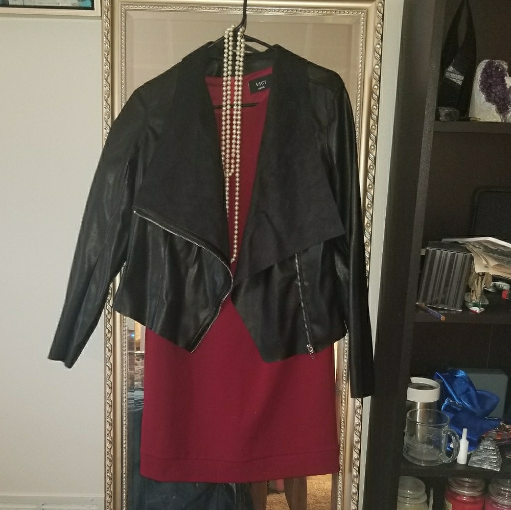 Dark Red T-shirt Shift Dress